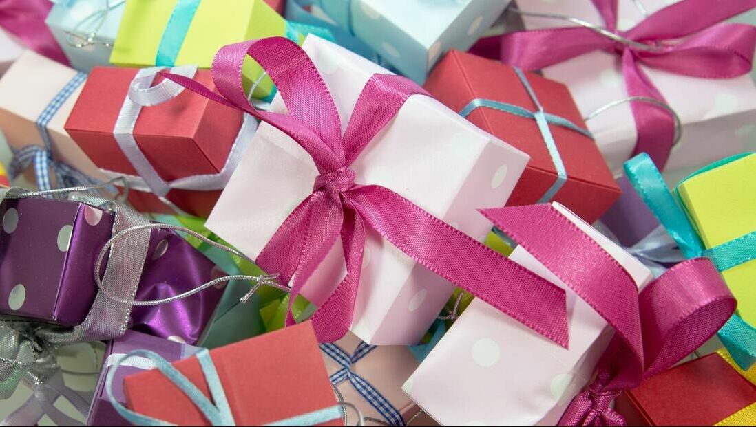 Assortment of wrapped gifts